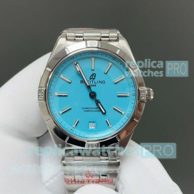 BLS Swiss Replica Breitling Chronometer Automatic 36mm Tiffany Blue Dial Ladies' Watch 